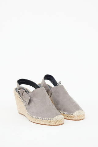 Celine Grey Suede Espadrille Wedge