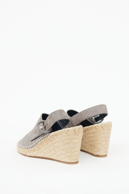 Celine Grey Suede Espadrille Wedge