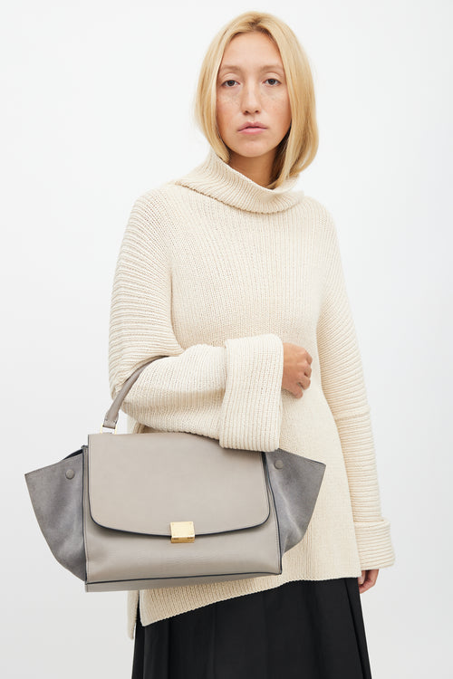 Celine Grey Trapeze Suede Bag