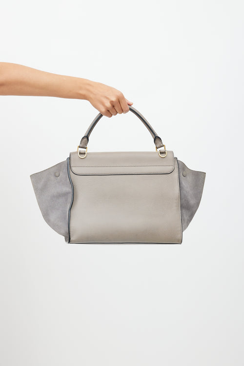 Celine Grey Trapeze Suede Bag