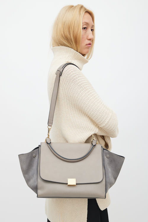 Celine Grey Trapeze Suede Bag