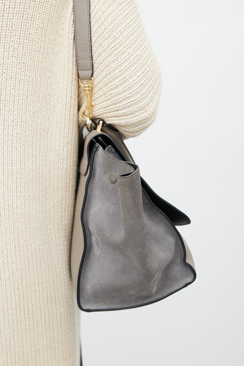 Celine Grey Trapeze Suede Bag