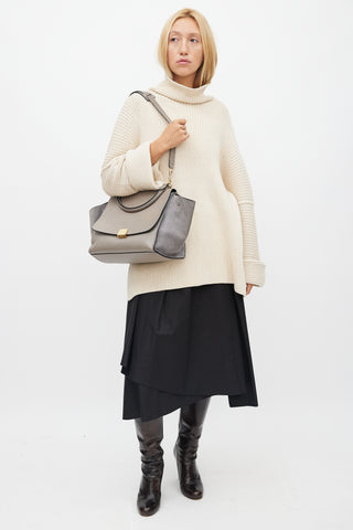 Celine Grey Trapeze Suede Bag