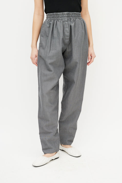 Celine Grey Wool Tapered Leg Trousers