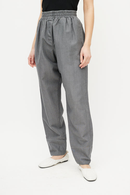 Celine Grey Wool Tapered Leg Trousers