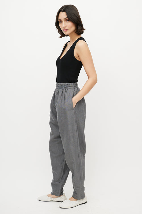 Celine Grey Wool Tapered Leg Trousers