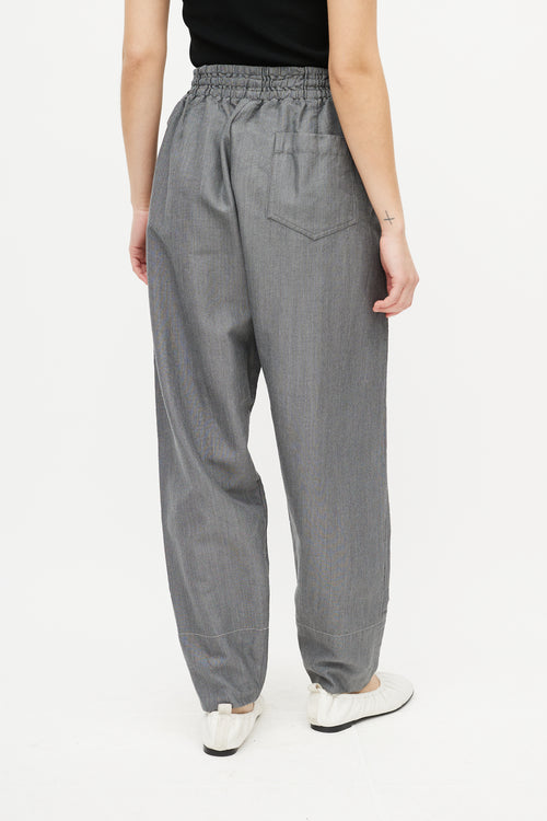 Celine Grey Wool Tapered Leg Trousers