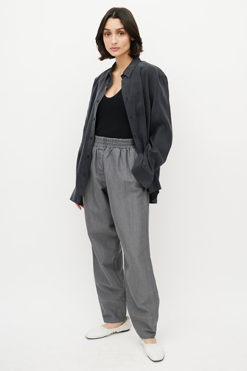 Celine Grey Wool Tapered Leg Trousers