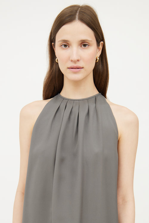 Celine Grey 
Black Panel Silk Dress