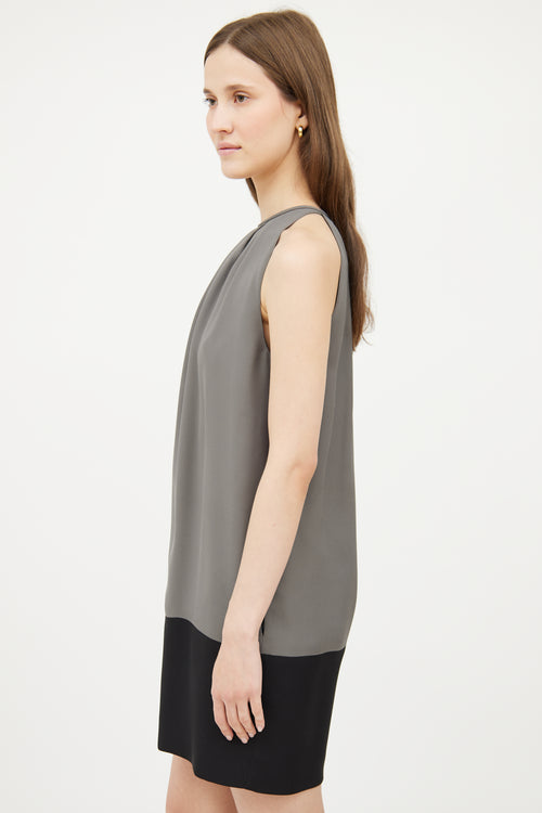 Celine Grey 
Black Panel Silk Dress