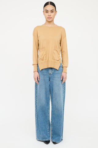 Celine Knit Pocket Long Sleeve Top