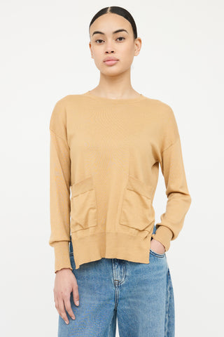 Celine Knit Pocket Long Sleeve Top