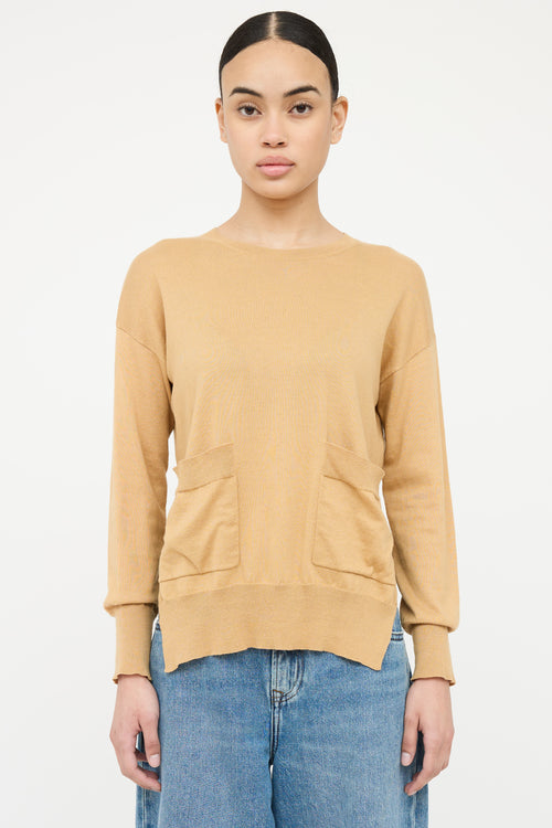 Celine Knit Pocket Long Sleeve Top