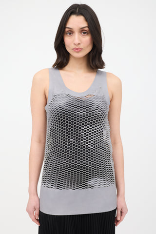 Celine Leather Laser Cut Tank Top