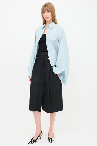 Celine Linen Canvas Belted Skirt