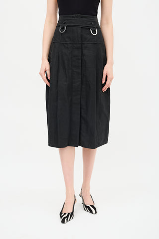 Celine Linen Canvas Belted Skirt