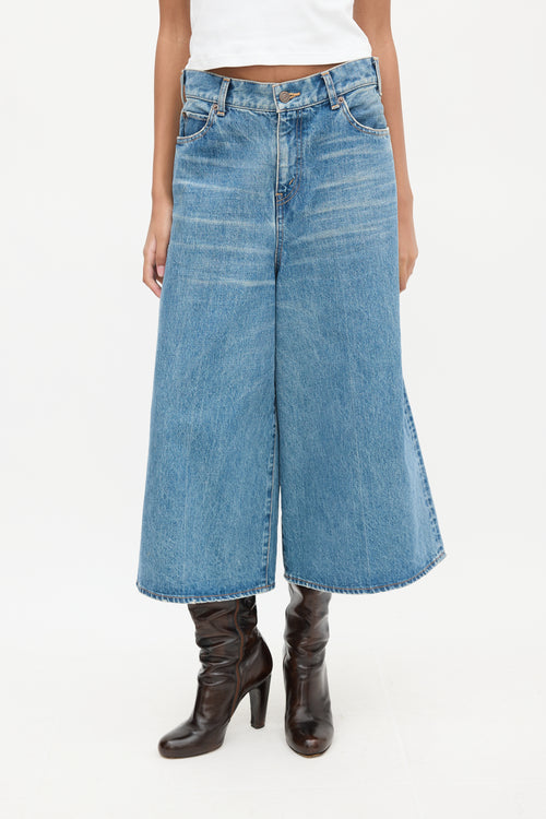 Celine Medium Wash Wide Leg Culotte