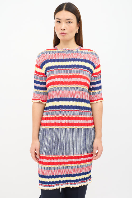 Celine Multicolour Chevron Knit Dress