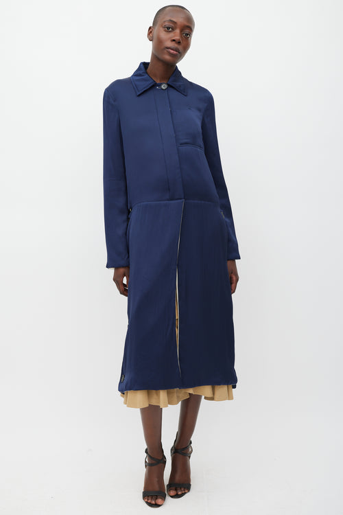 Celine Navy 
Multicolour Modular Reversible Coat