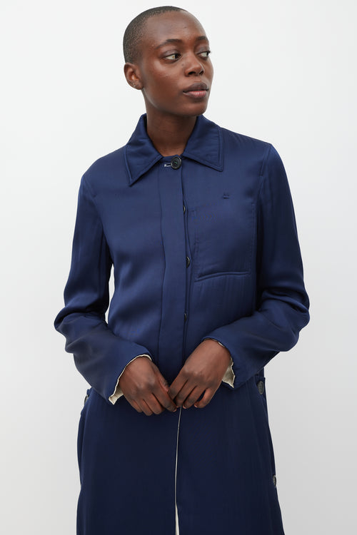 Celine Navy 
Multicolour Modular Reversible Coat