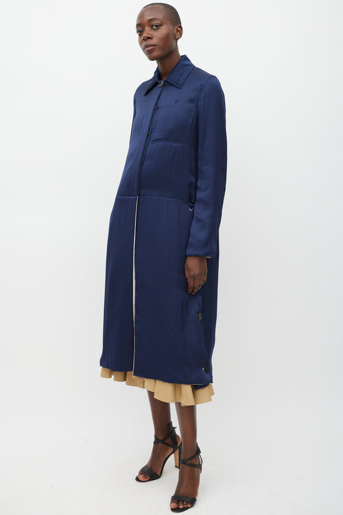 Celine Navy 
Multicolour Modular Reversible Coat