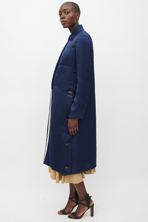 Celine Navy 
Multicolour Modular Reversible Coat