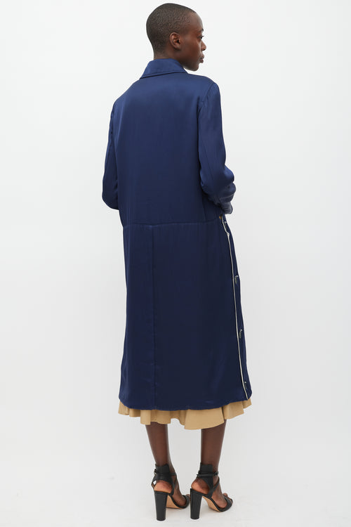 Celine Navy 
Multicolour Modular Reversible Coat