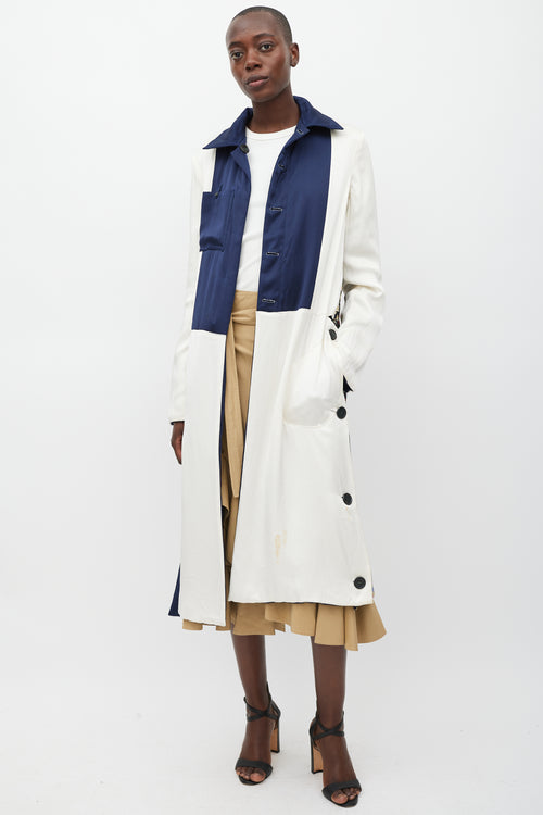 Celine Navy 
Multicolour Modular Reversible Coat