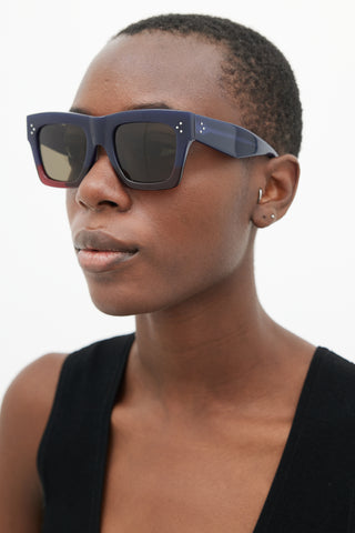 Celine Navy CL41054 Oversized Square Sunglasses