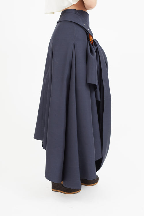 Celine Navy 
Orange Belted Ring Skirt