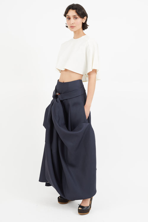 Celine Navy 
Orange Belted Ring Skirt