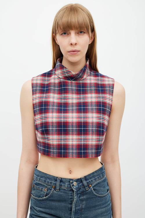 Celine Navy 
Red Gingham Top