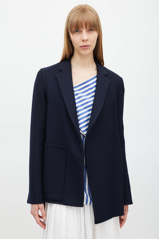 Celine Navy Wool Belted Blazer