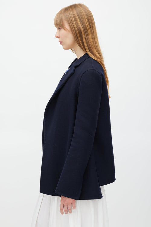 Celine Navy Wool Belted Blazer