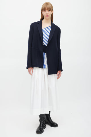 Celine Navy Wool Belted Blazer