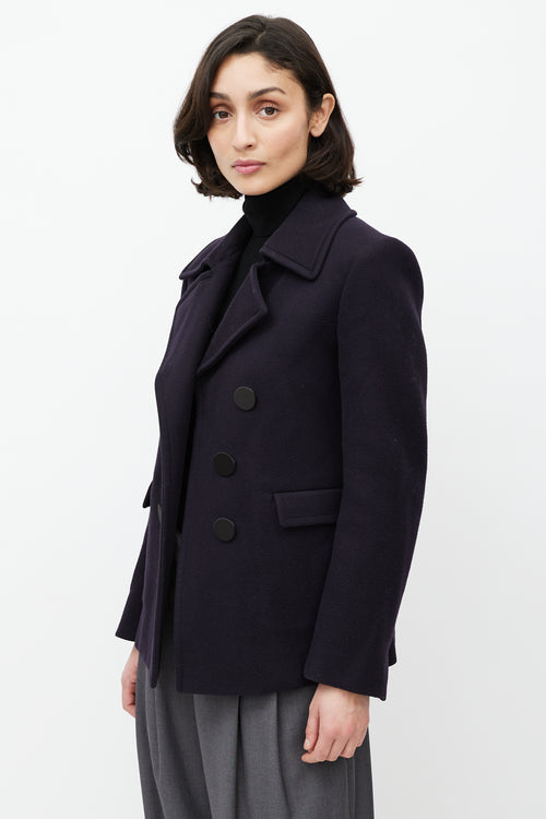 Celine Navy Wool Double Breasted Jacket