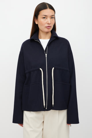 Celine Navy Wool Drawstring Jacket