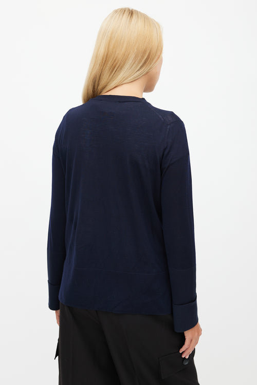 Celine Navy Wool Knit Sweater