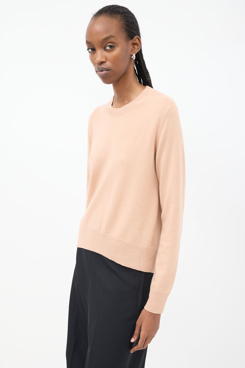 Celine Pink Cashmere Embroidered Round Neck Sweater