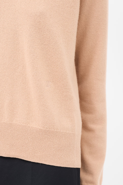 Celine Pink Cashmere Embroidered Round Neck Sweater