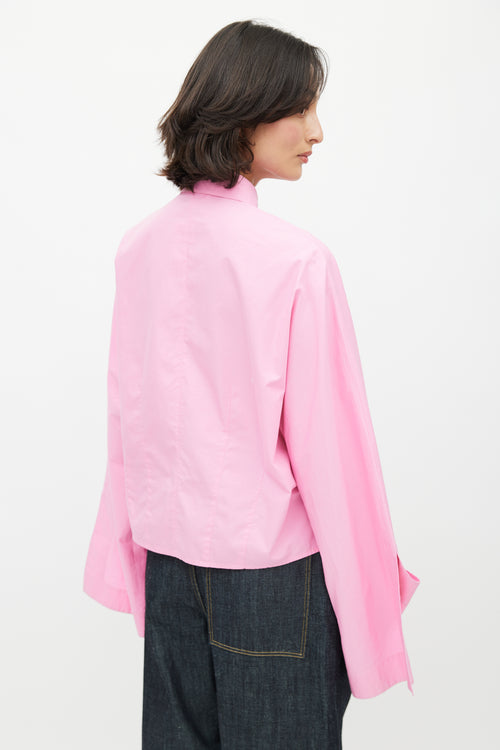 Celine Pink Oversized Cuff Shirt