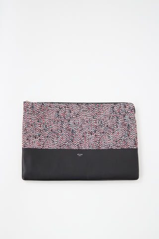 Celine Tweed Logo Pouch