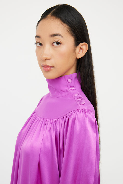 Silk Button Detail Top