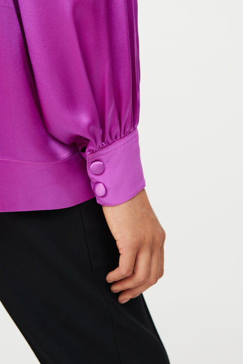 Silk Button Detail Top