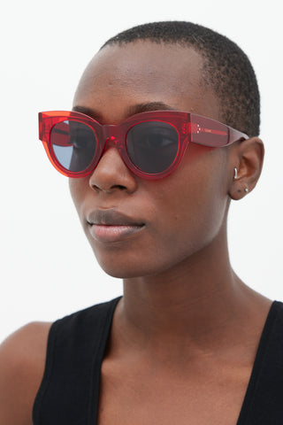 Celine Red CL4008I Circular Sunglasses