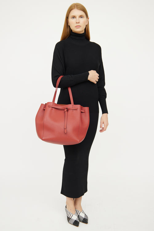 Celine Red Cabas Phantom Tote Bag