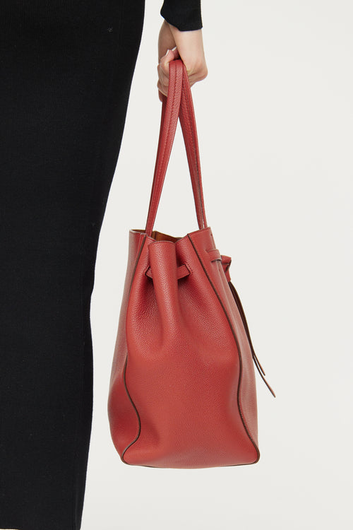 Celine Red Cabas Phantom Tote Bag