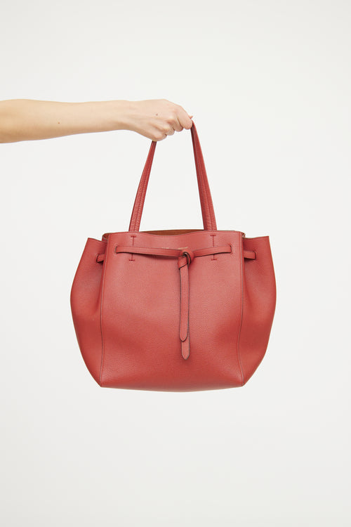 Celine Red Cabas Phantom Tote Bag