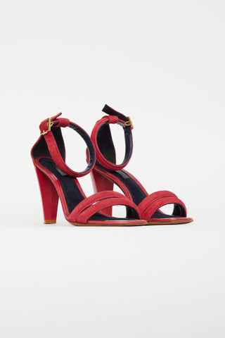 Celine Red Suede 
Leather Heel