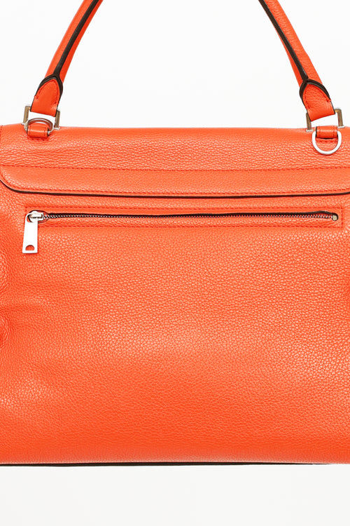 Celine Orange Leather 
Suede Medium Trapeze Bag